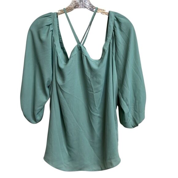 Eloquii Tops - 538. ELOQUII turquoise halter off the shoulder blouse size 18